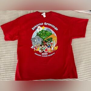 Disney Christmas Holiday TShirt Tee Animal Kingdom 2007 Mickey‎ and Friends Top